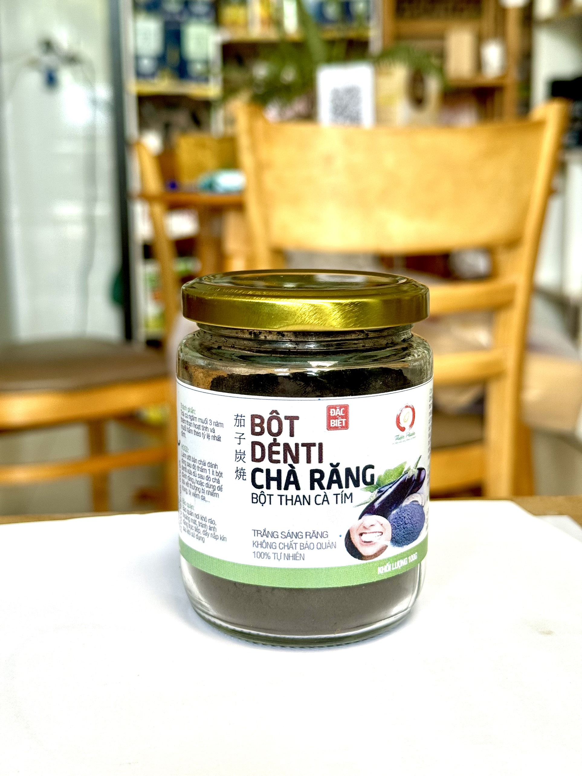 Bột Denti Chà Răng - Denti đánh răng - bột than cà tím (100gr)