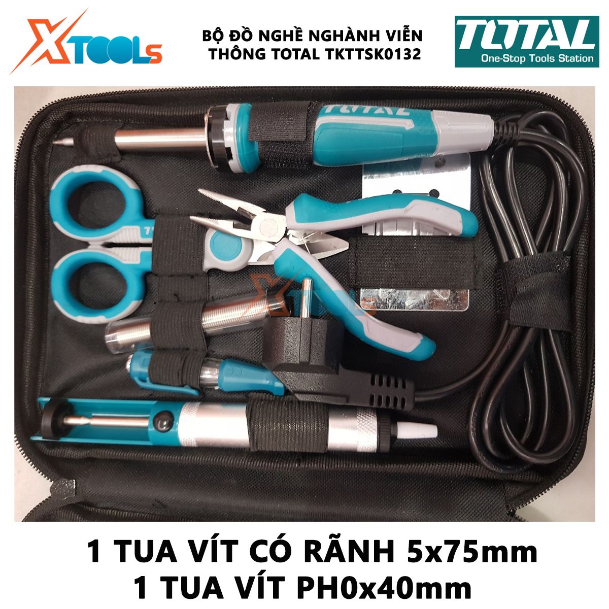 Total tkttsk0132 telemetry tool set 13 PCs | set 13 Telecommunications Tools soldering iron, screwdriver, solder wire, long-needle pliers ..