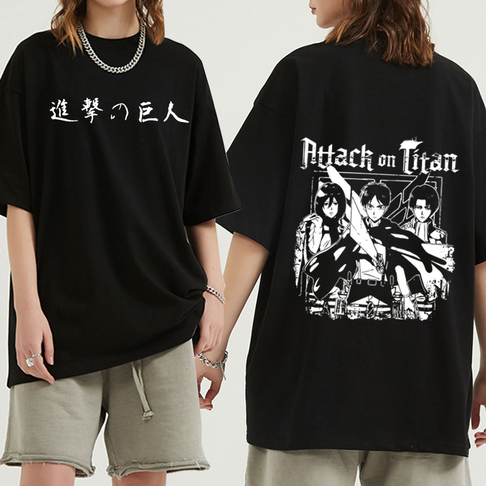 Attack On Titan Levi Ackerman Summer Oversized Clothes Male Vintage  Shingeki No Kyojin Anime Black T Shirt Harajuku Tees Tops | Lazada PH