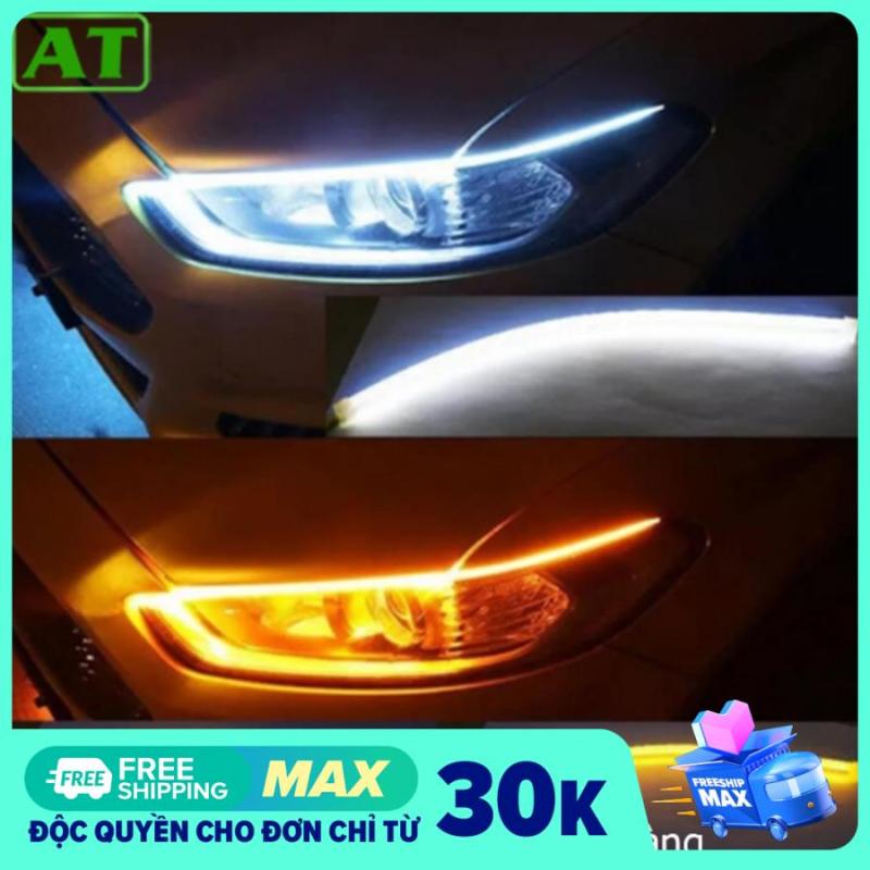 Bộ 2 Led Dây Đèn Mí Ô Tô Tích Hợp Xi Nhan Đuổi 30cm Silicon Chống Nước