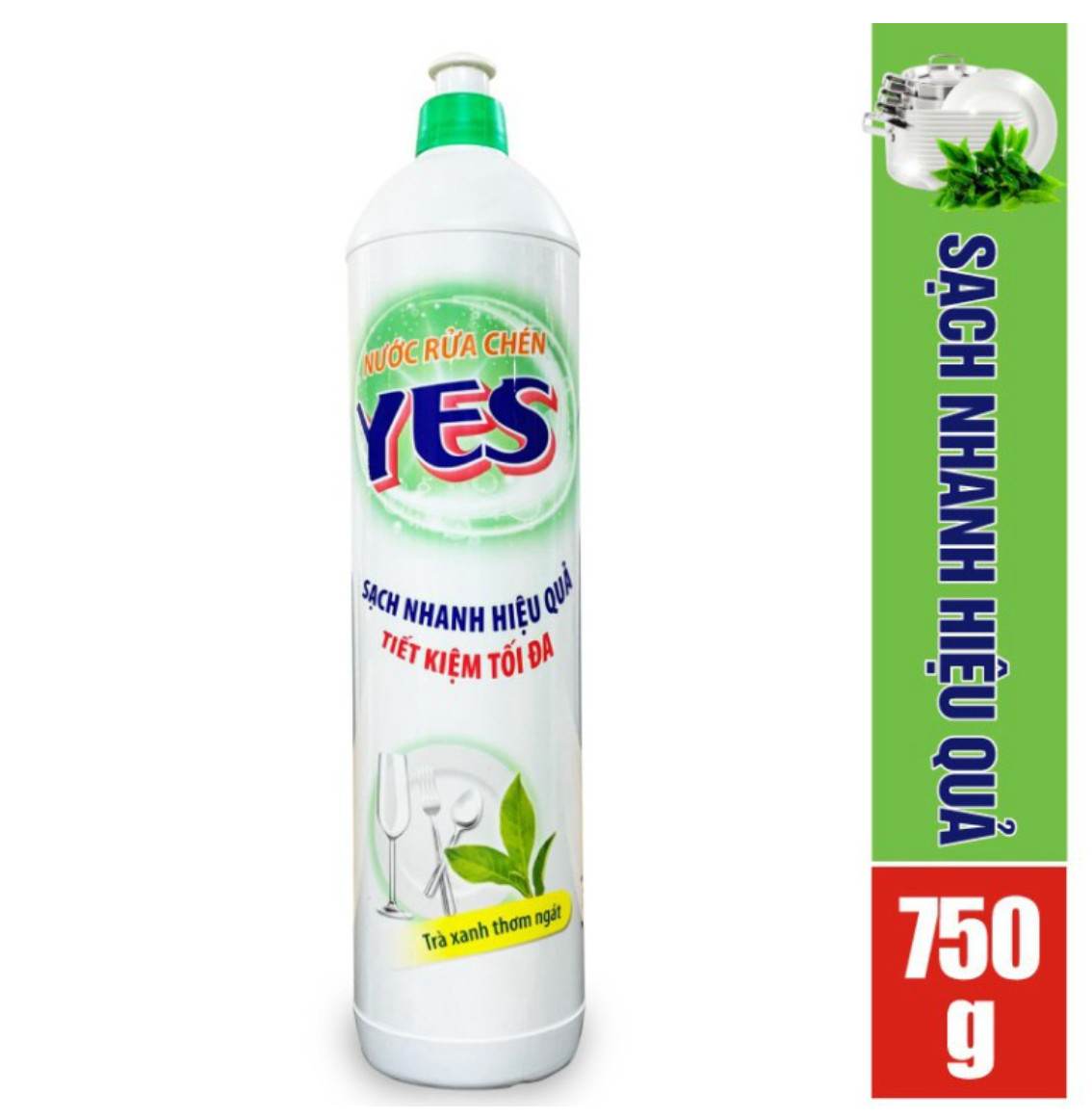 (Giao hỏa tốc) Nước Rửa Chén YES 750G Siêu Sạch Trà Xanh (mua tại ptptshop)