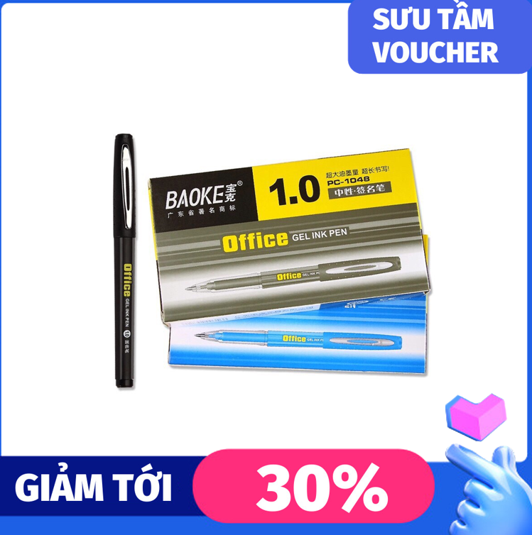 Hộp 12 Bút Baoke 1048 - Bút bi gel mực nước nét 1.0mm