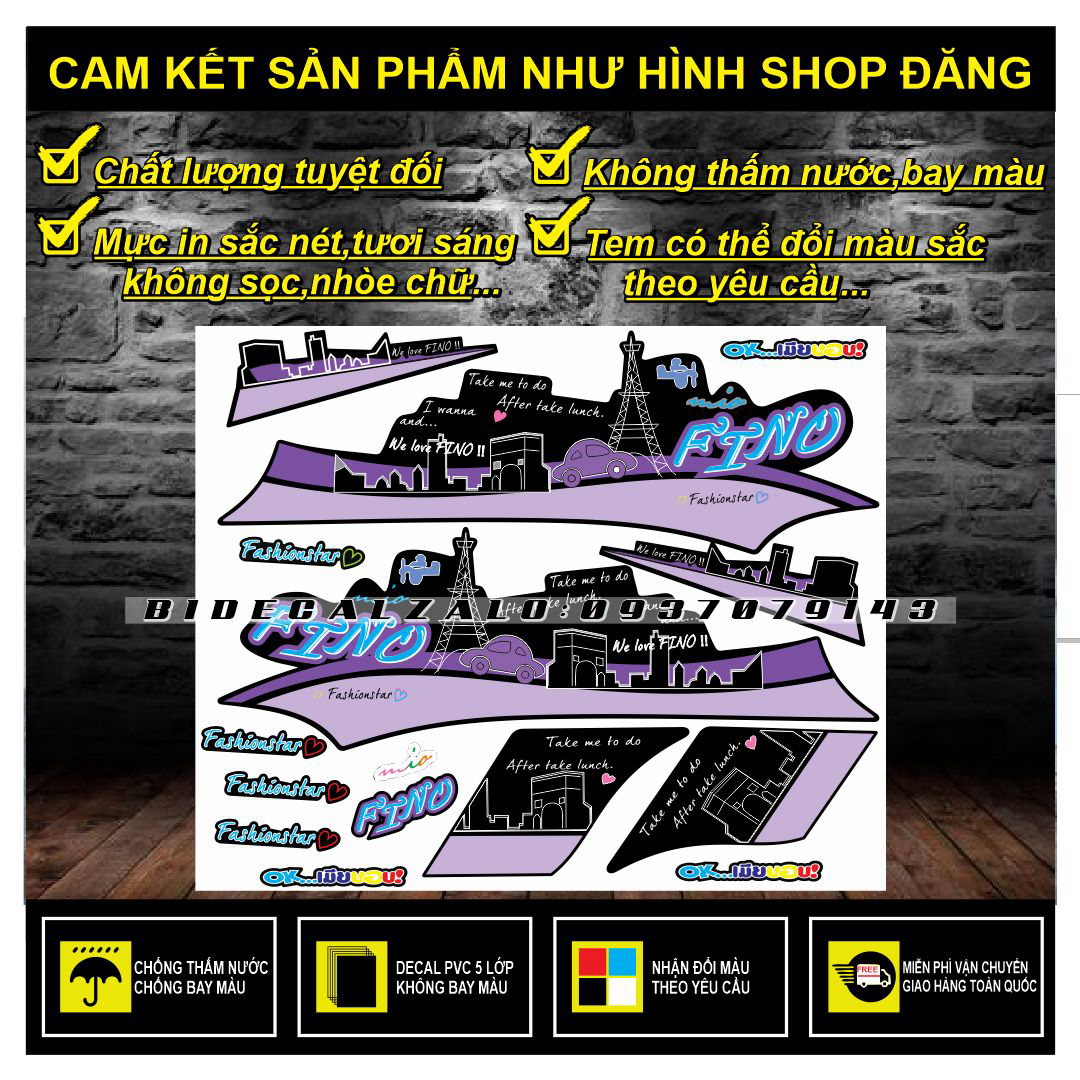 TEM RỜI MIO CLASSICO FINO THÁI DÁN XE ĐEN