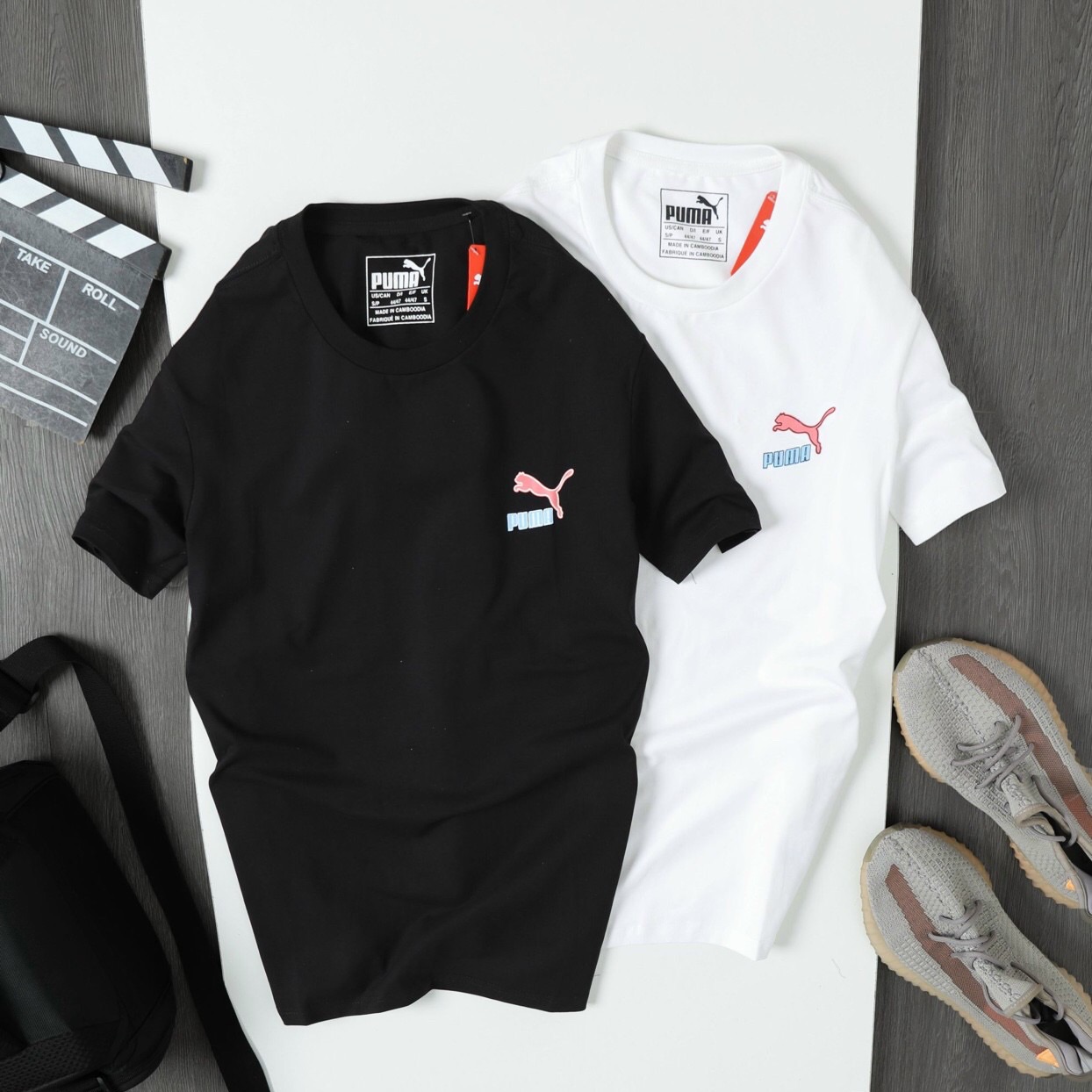 Áo phông nam nữ polycotton xuất xịn puma