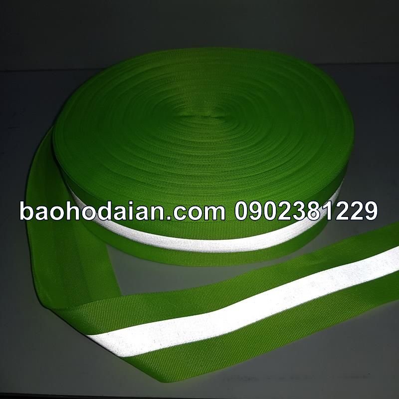 Cuộn dây phản quang vải màu xanh lá cảnh báo