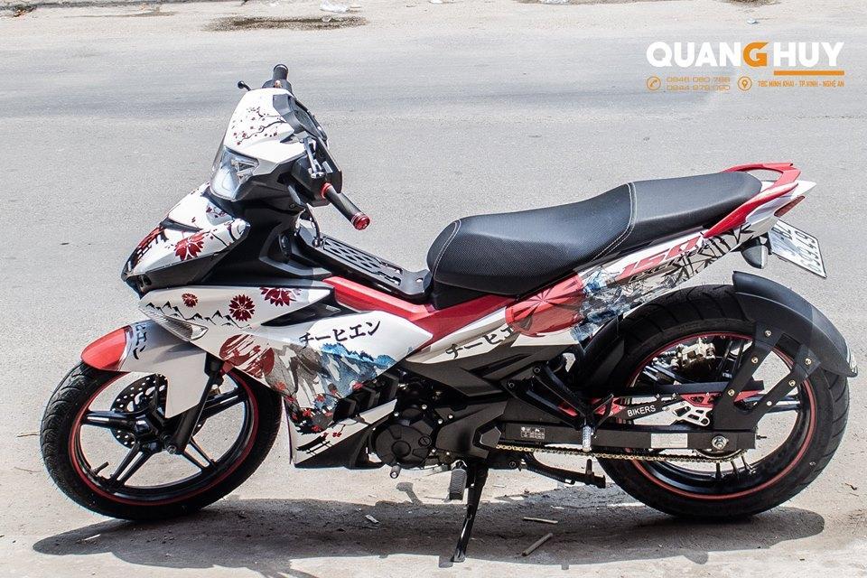 Tem trùm exciter 150 trắng đỏ hoa anh đào đẹp, Tem trùm exciter150, tem exciter 150, team trùm exciter 150, tem xe exciter 150, team trùm ex 150, team xe exciter 150 trắng đỏ hoa anh đào đẹp