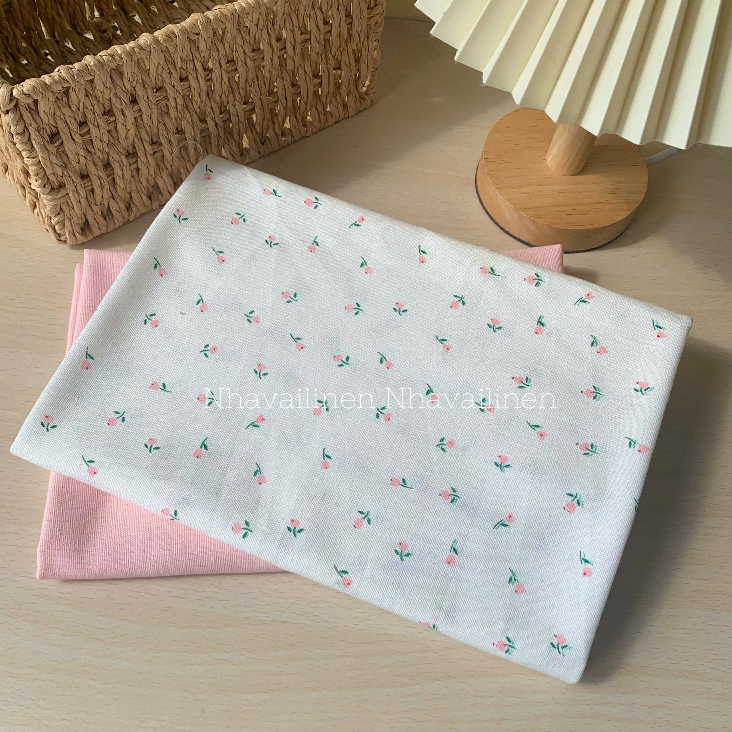 Vải Linen Bột Hoạ Tiết HOA TULIP Mềm Mại Độ Dày Vừa Đủ Chất Liệu An Toàn Cho Da - Nhà Vải Linen