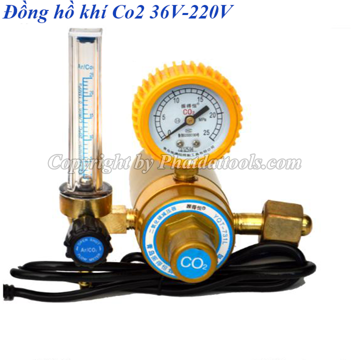 Đồng hồ sấy khí co2 cho máy hàn mig/mag 36v