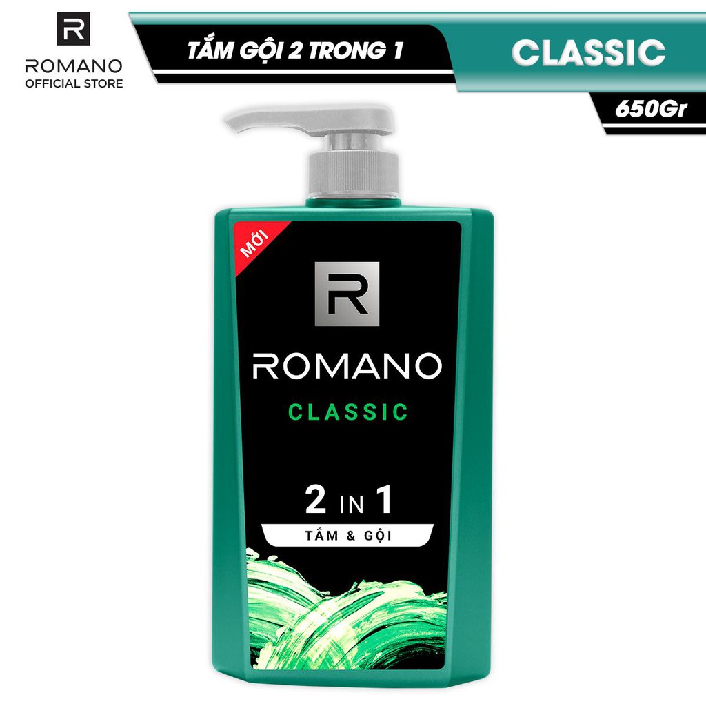 [HCM]SỮA TẮM GỘI ROMANO CLASSIC 2 TRONG 1 650G