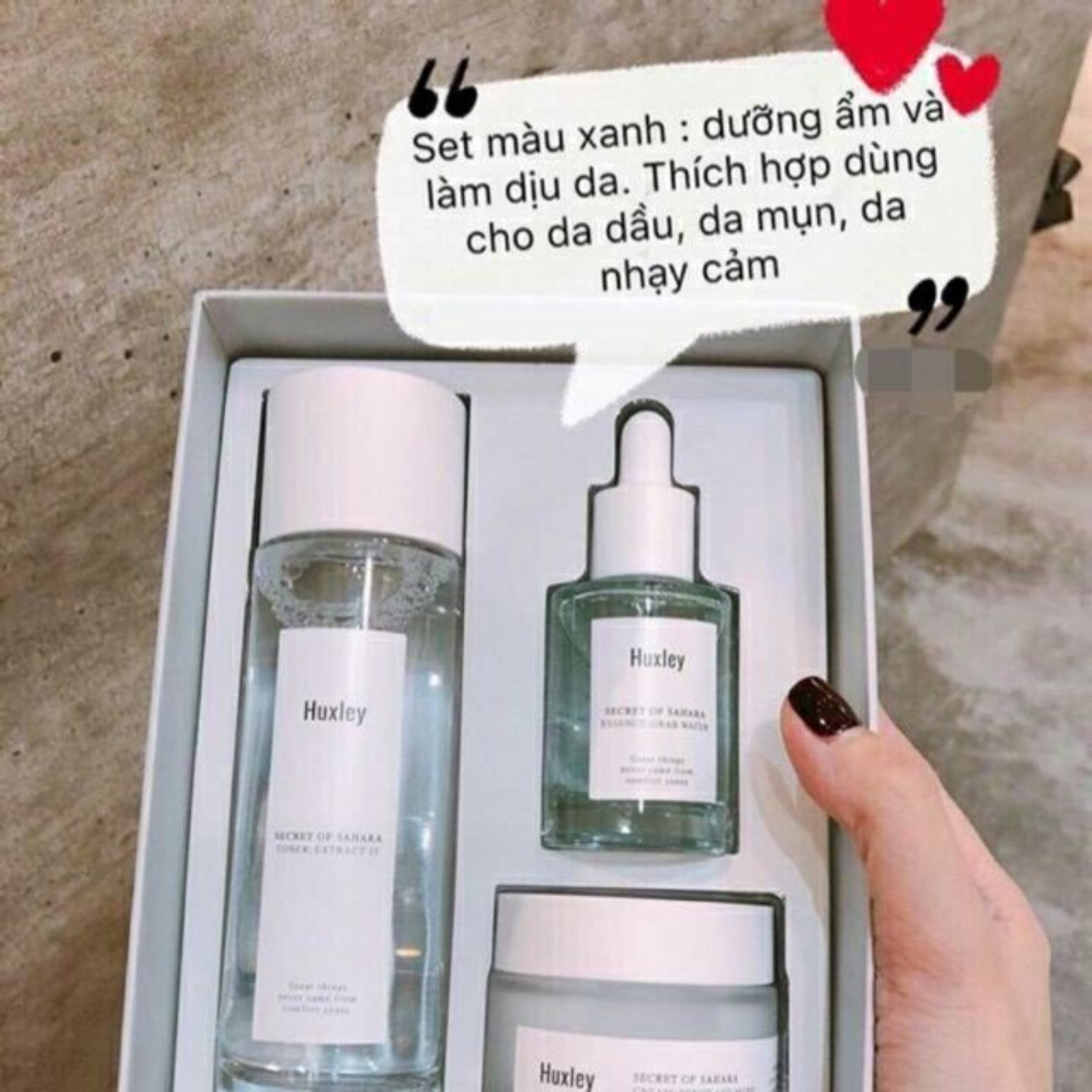 Bộ Dưỡng Da Huxley Set 3 Món [Dưỡng Trắng - Chống Lão Hóa - Da Dầu]