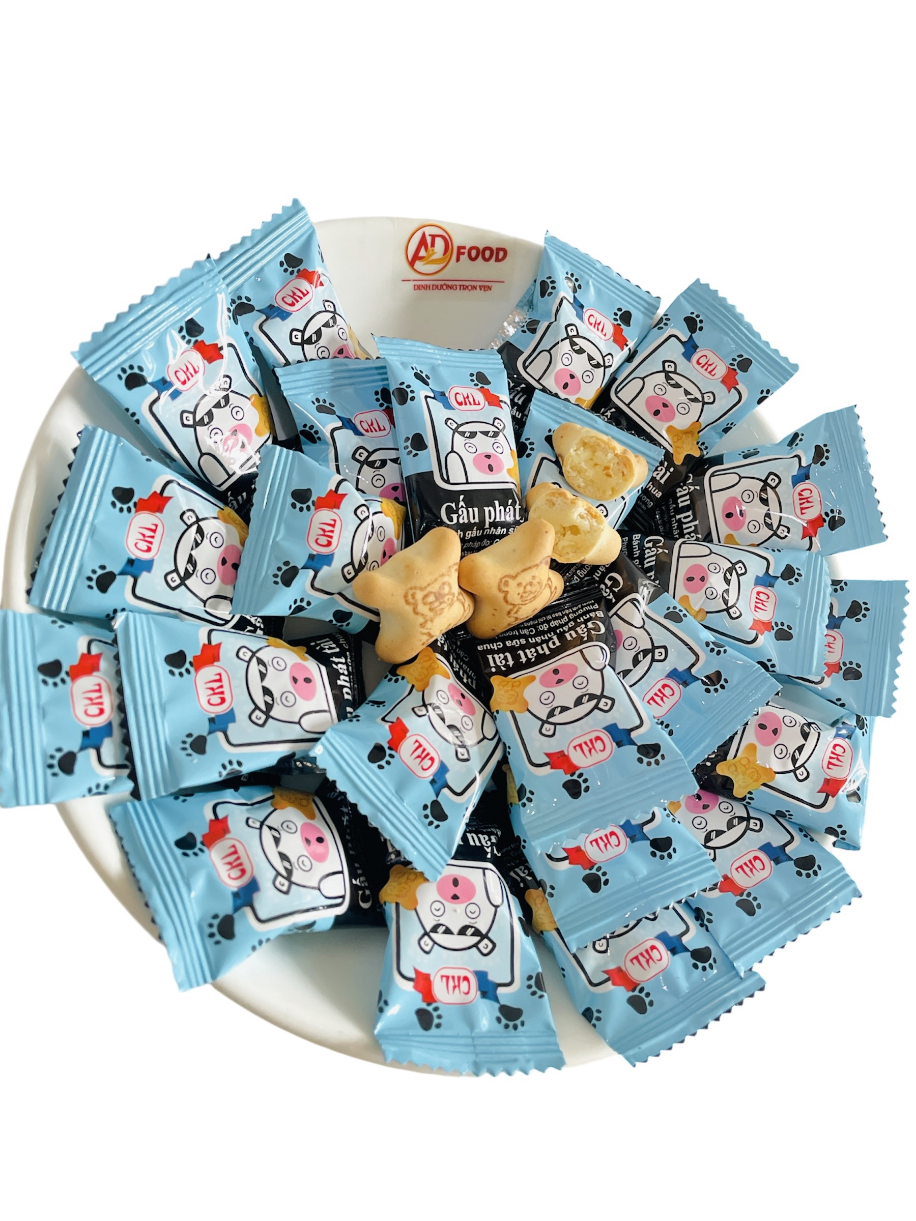 bánh gấu nhân sữa chua gói 313g màu xanh dương