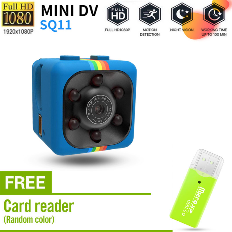 Camera mini sq11 siêu nhỏ bé hành trình xe máy phượt Camera hành trình full hd 1080p chống rung chống nước , Đầu đọc thẻ miễn phí WIth