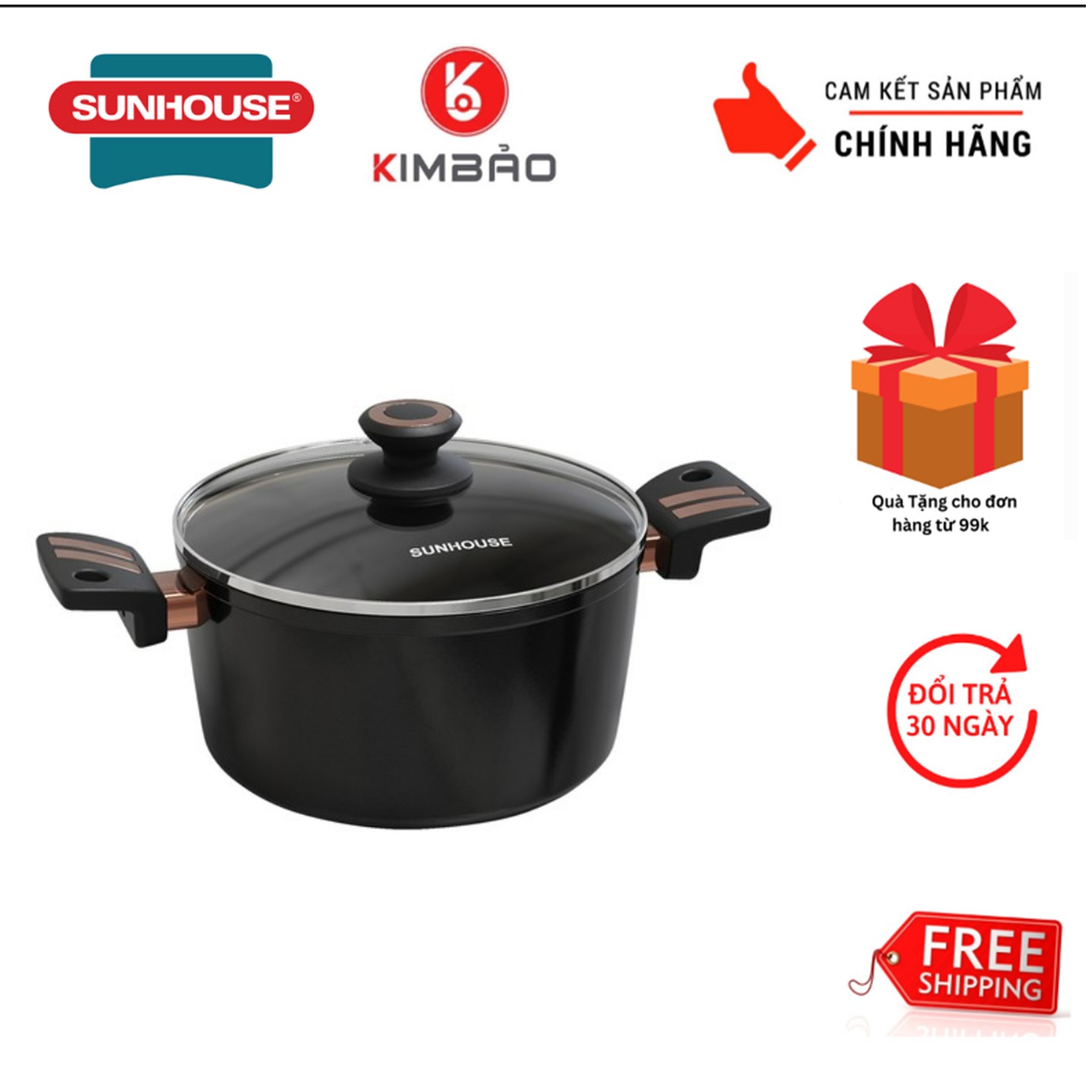 Sunhouse st221b ultra titanium non-stick pot set