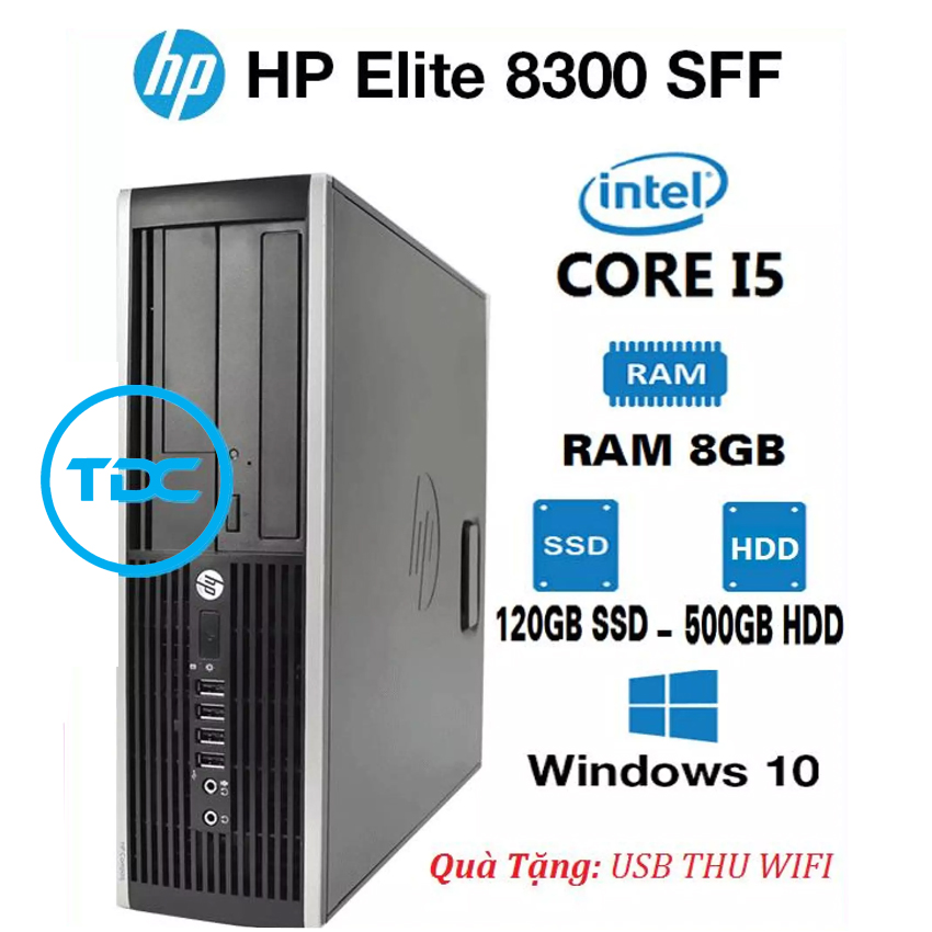 [Trả góp 0%]Hp compaq 8300 elite sff / intel i5 3470/ Dram3 8Gb/ SSD 120Gb - HDD  500Gb. cấu hình cao giá rẻ. Tặng Kèm USB WIFI