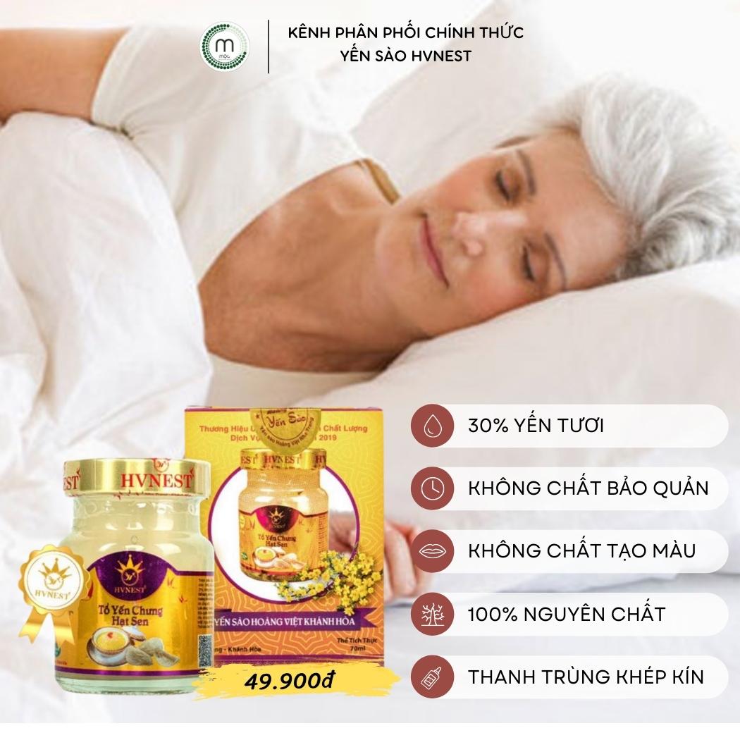 Yến chưng hạt sen Nha Trang, Khánh Hòa - Hoàng Việt, bồi bổ sức khỏe cho người ốm, giúp cải thiện giấc ngủ, ngủ ngon hơn, tăng sức đề kháng hũ 70ml