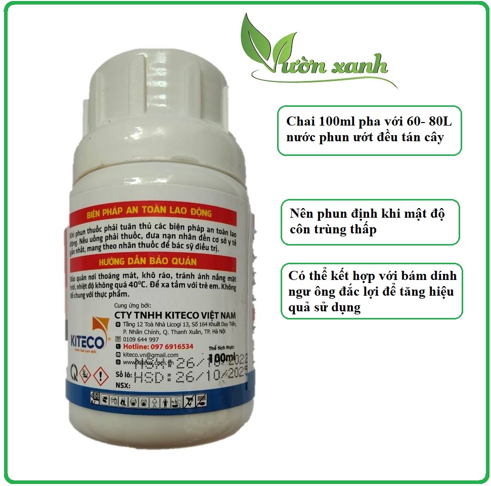 Chế phẩm diệt côn trùng Thần điền 100ml chuyên rệp, trĩ, nhện đỏ,....