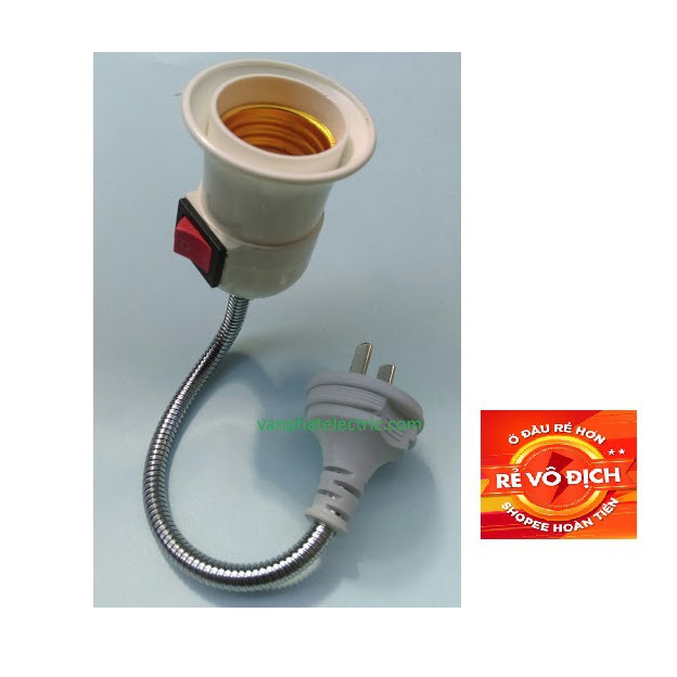 Đui đèn E27 thông dụng lò xo xoay 360 độ