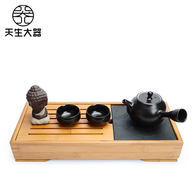 Bẩm Sinh Khuếch Đại Mini Giản Lược Đồ Gia Dụng Tre Nhỏ Khay Trà Phong Cách Nhật Bản Kung Fu Dụng Cụ Pha Trà Hình Tròn Khay Đựng Cốc Trà Khay Trà