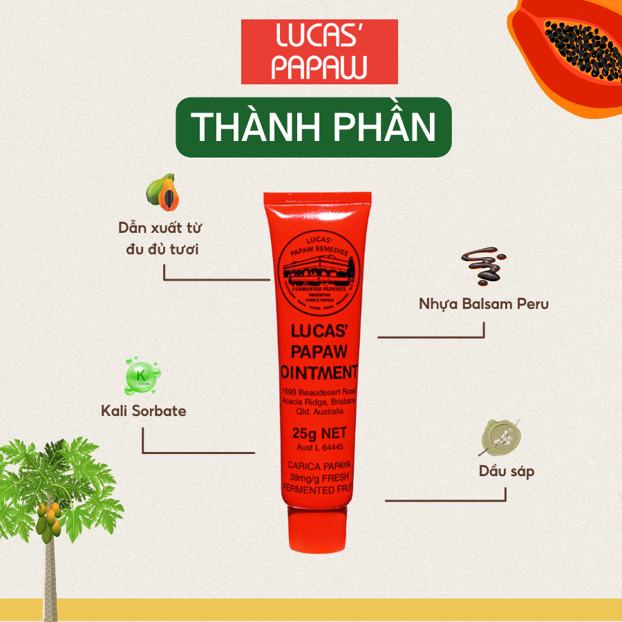 Kem Đa Năng Lucas Papaw Ointment Úc 25gram