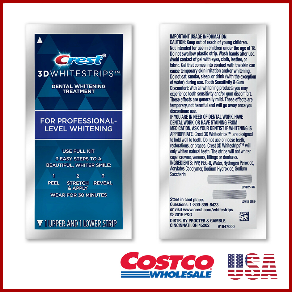 5 gói dán trắng răng Crest 3D WHITE Whitestrips Professional Effects (HÀNG LOẠI 1 CỦA CREST, COSTCO MỸ)