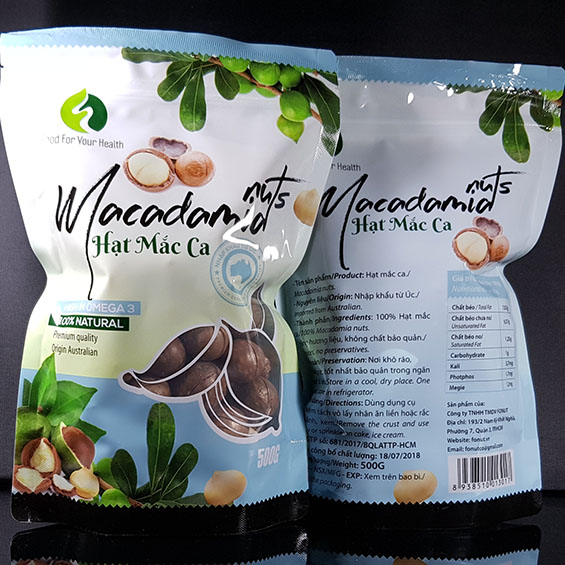 [HCM]Hạt Macca Úc nứt vỏ Túi Fornutst /500gr (mẫu mới)