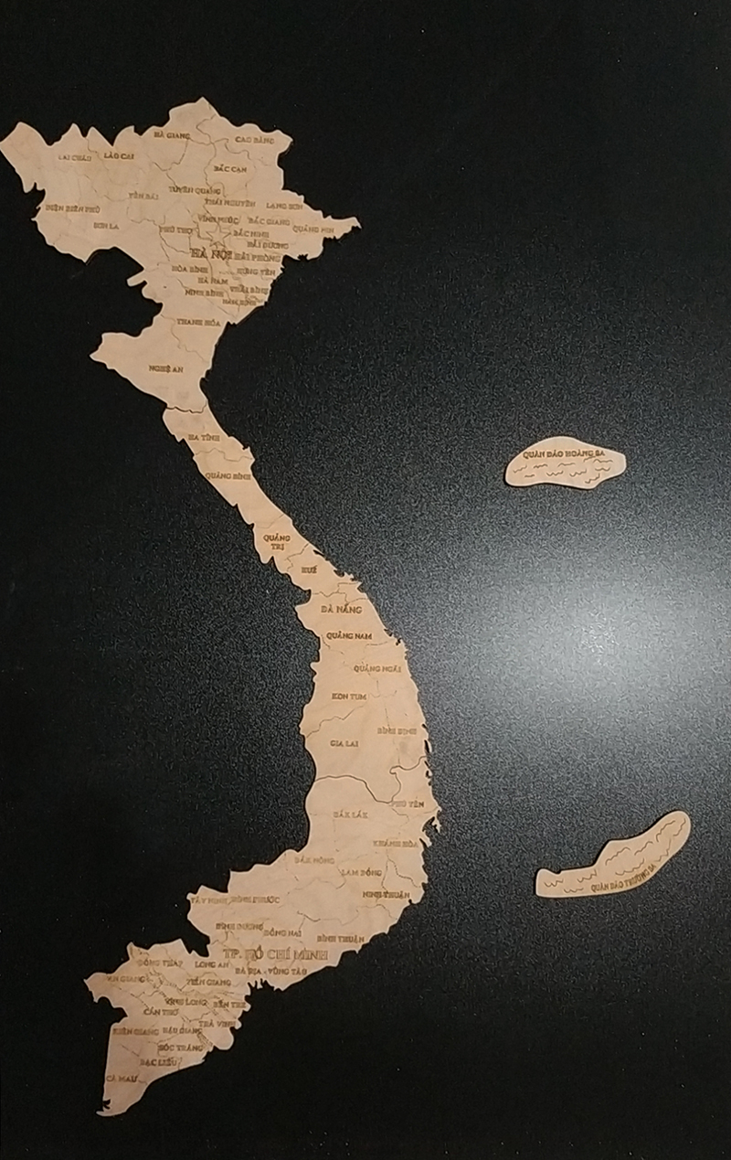 Tranh gỗ trang trí dán tường tự hào đất nước Việt Nam