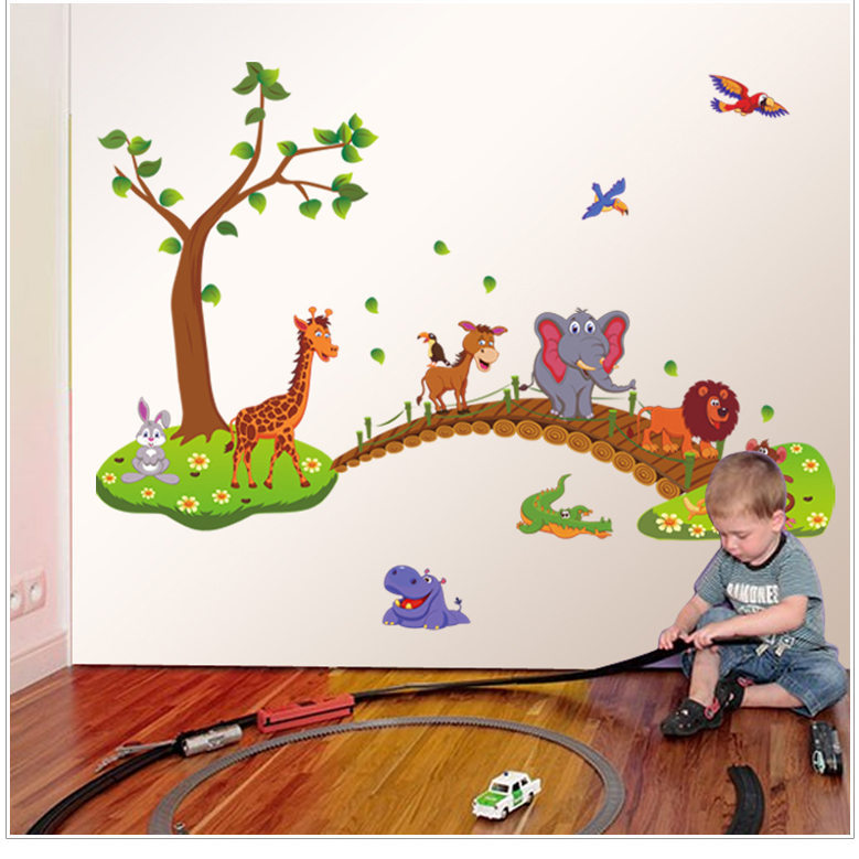 Decal dán tường thú qua cầu AY 9245