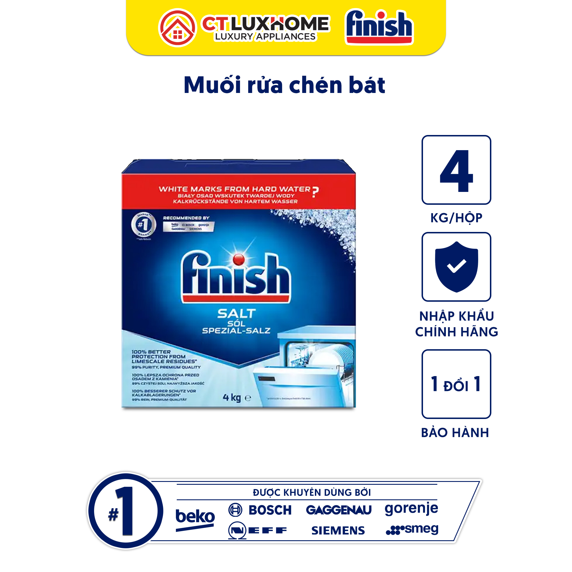 Muối rửa chén bát Finish 4,0kg
