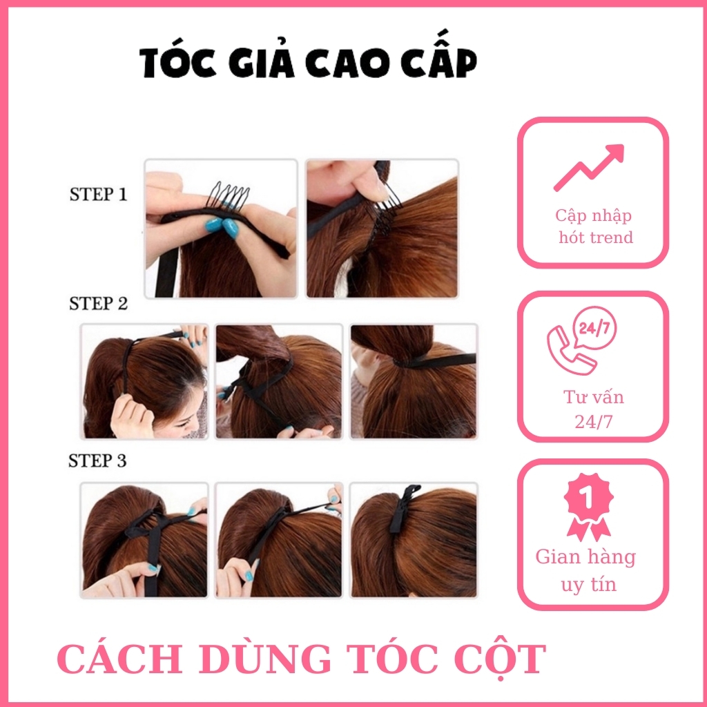 Tóc giả cột 😍FREESHIP😀 tóc cột xoăn dợn 45cm - d19(45cm)