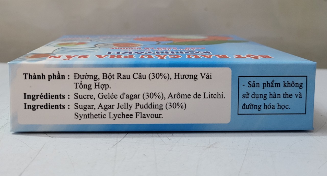 [Hộp 140g – HƯƠNG VẢI] BỘT THẠCH RAU CÂU PHA SẴN [VN] RC3K Agar Jelly Pudding Lychee Flavour