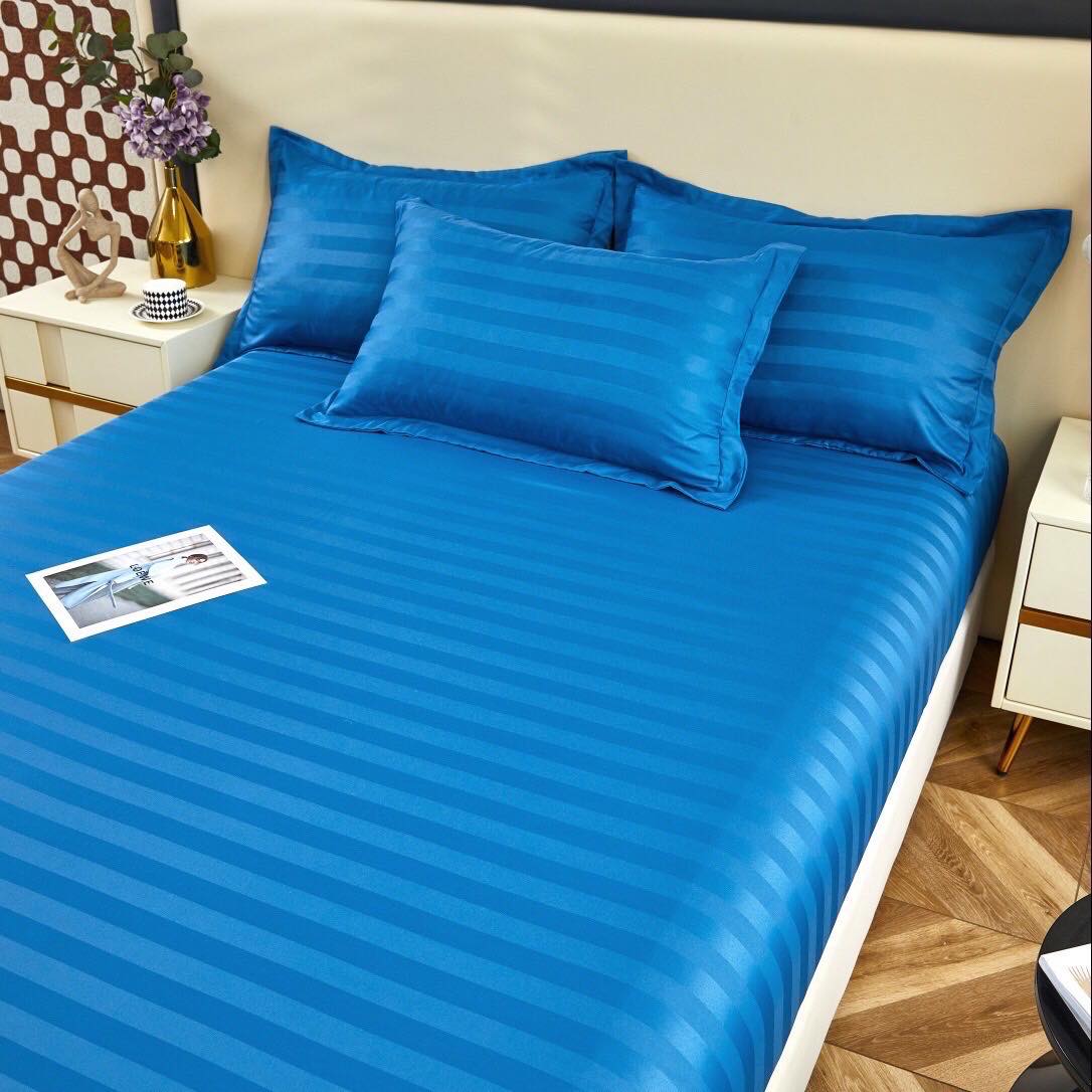Bộ ga giường 3 món cotton 3f khách sạn emmibedding đủ size nệm 1m2, 1m4, 1m6, 1m8, 2m