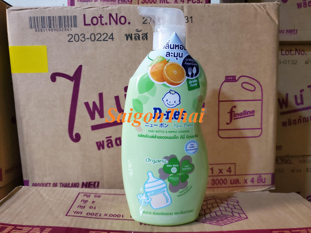 (SGT) Combo nước rửa bình sữa Dnee Chai 620ML + Túi 600ML