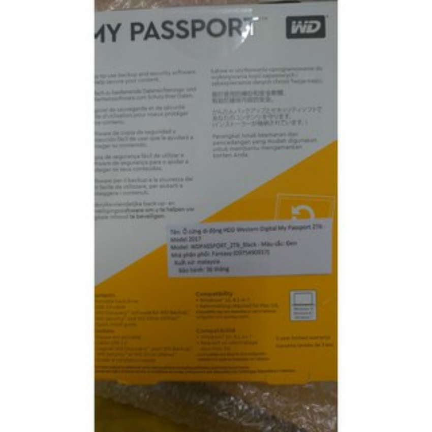 Ổ Cứng HDD Di Động 2TB My Passport USB 3.0