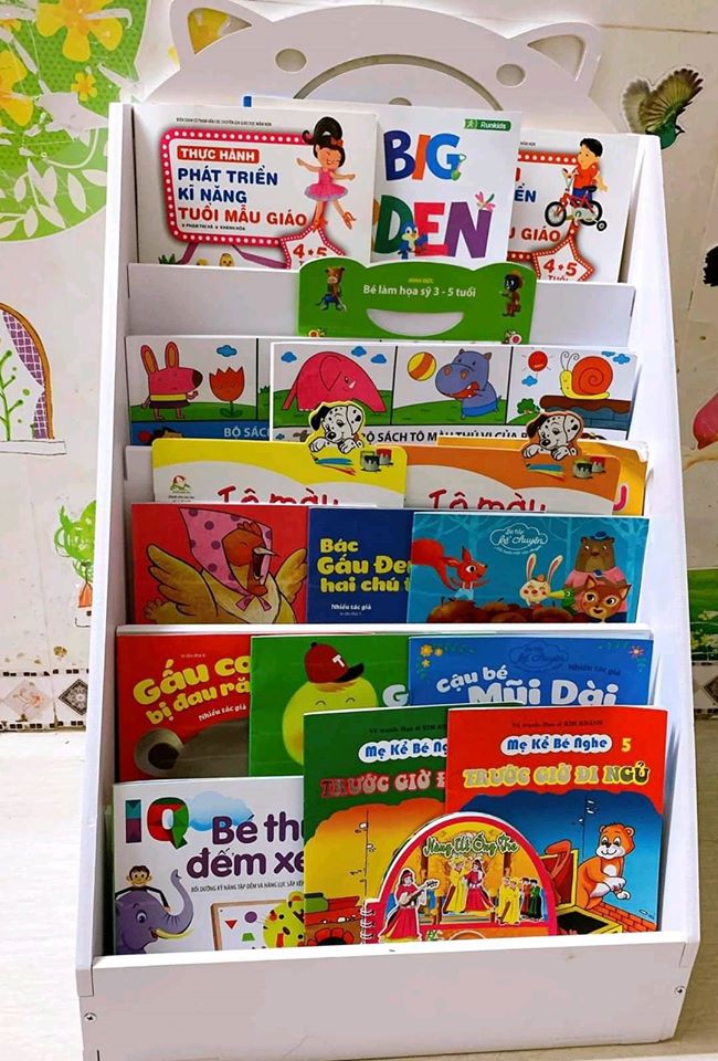 Kệ sách hình gấu cho bé full bộ kèm vít bắt (Size nhỡ chất liệu formex)