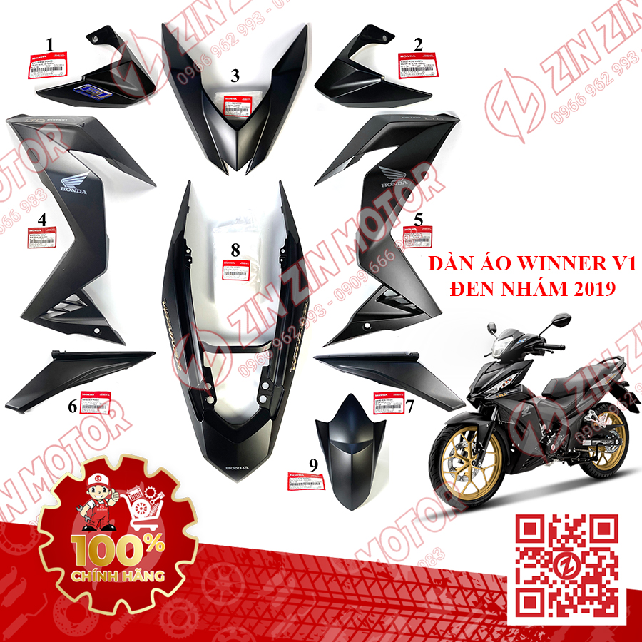 Dàn áo winner v1, rs150 v1 v2 đủ màu các đời chính hãng honda - zzm