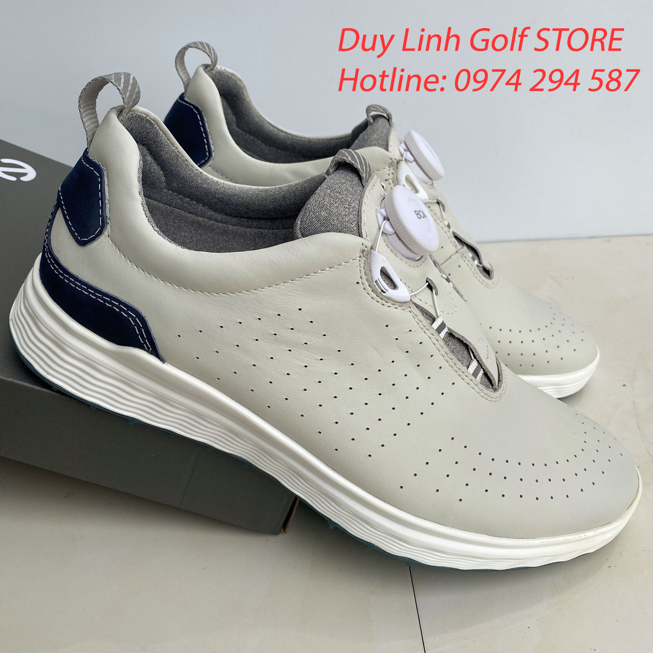 giày golf nam ecco nút vặn tiện lợi, chất liệu da PU cao cấp, không thấm nước, đi êm chân.. ecco golf shoes men. giày gôn