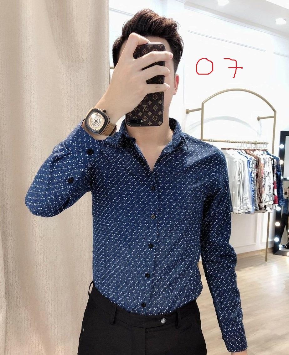 Áo sơ mi nam họa tiết phối trẻ trung / Áo sơ mi nam thiết kế / Áo sơ mi nam màu đẹp