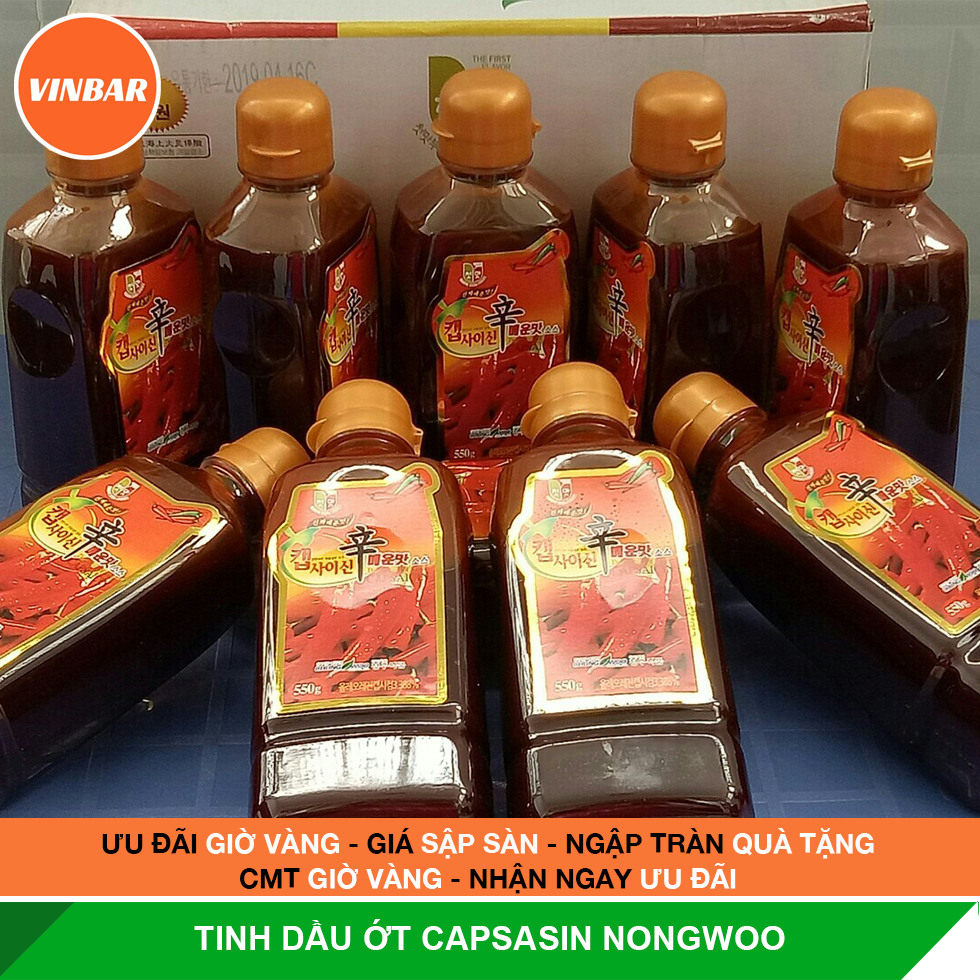 Tinh Dầu Ớt Cay Hàn Quốc 550g (Nấu Mì Cay, Bánh Gạo Cay, Gà Xào Cay....) - 캡사이신소스