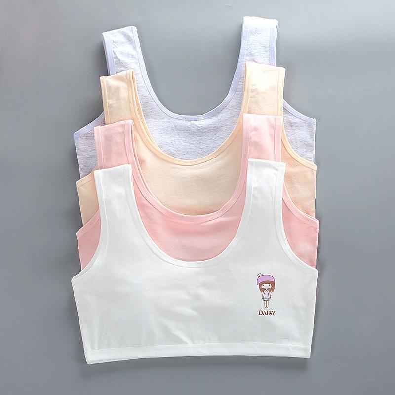 Nơi bán Bộ 5 áo lót học sinh nữ vải cotton dây to bản thích hợp bé gái cấp 1, cấp 2 - ao lot hoc sinh nu