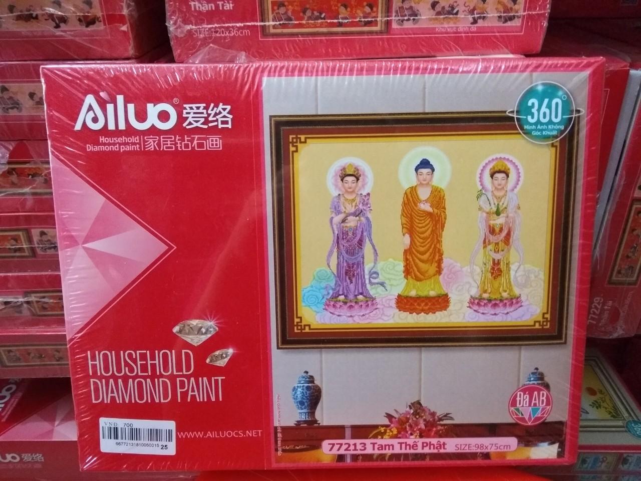 [HCM]Tranh đính đá tam thế phật 77213