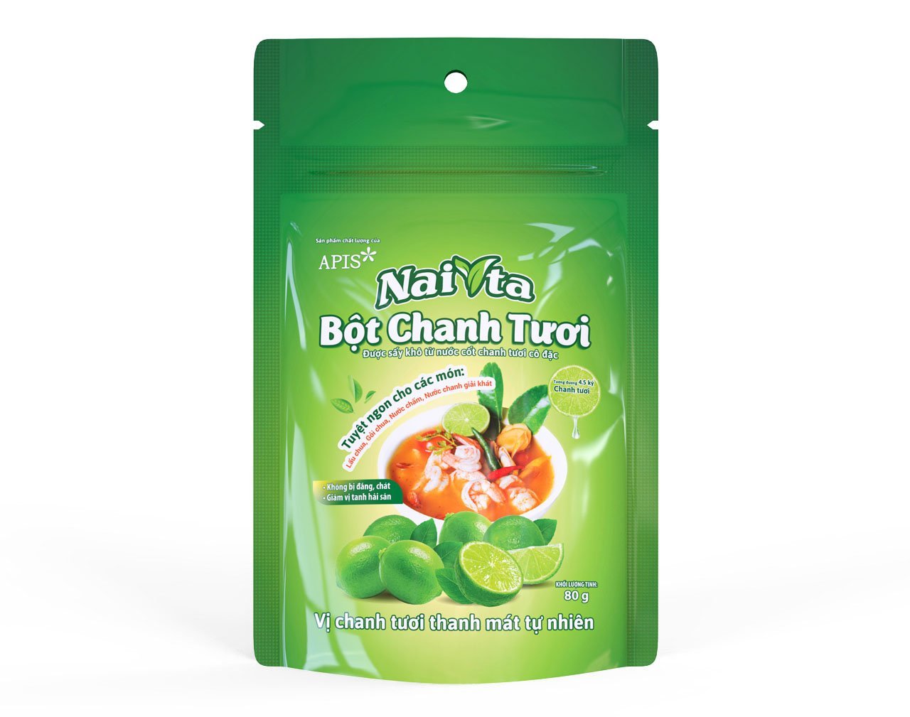 Bột chanh tươi - cô đặc từ nước cốt chanh - túi 80g