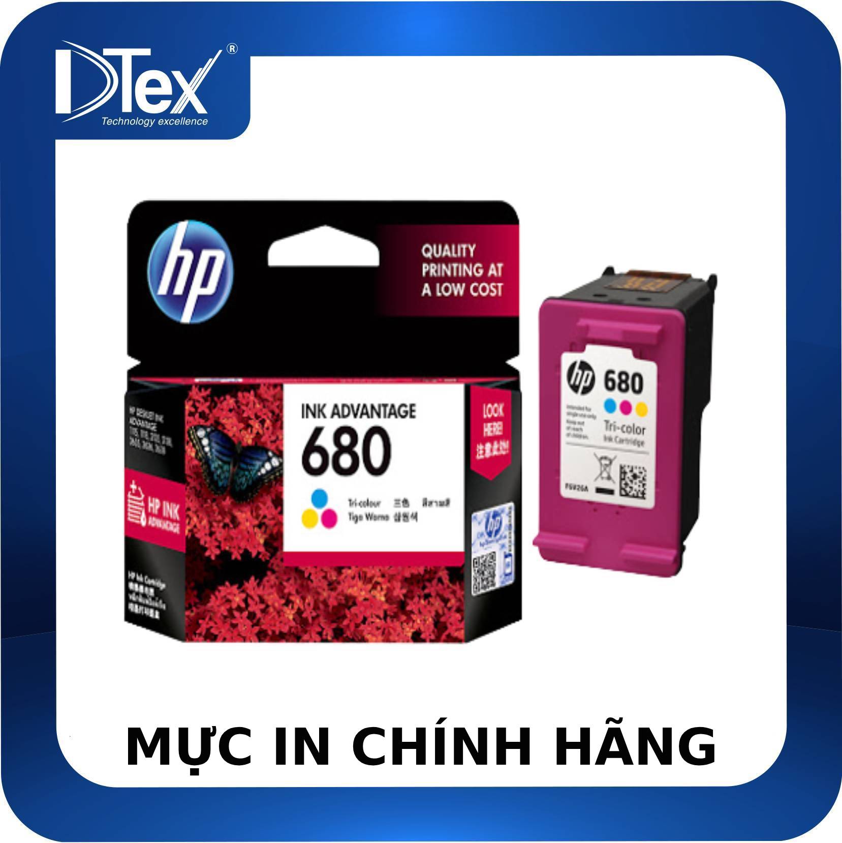 Mực in HP 680 Tri-color (F6V26AA) - Hàng Chính Hãng