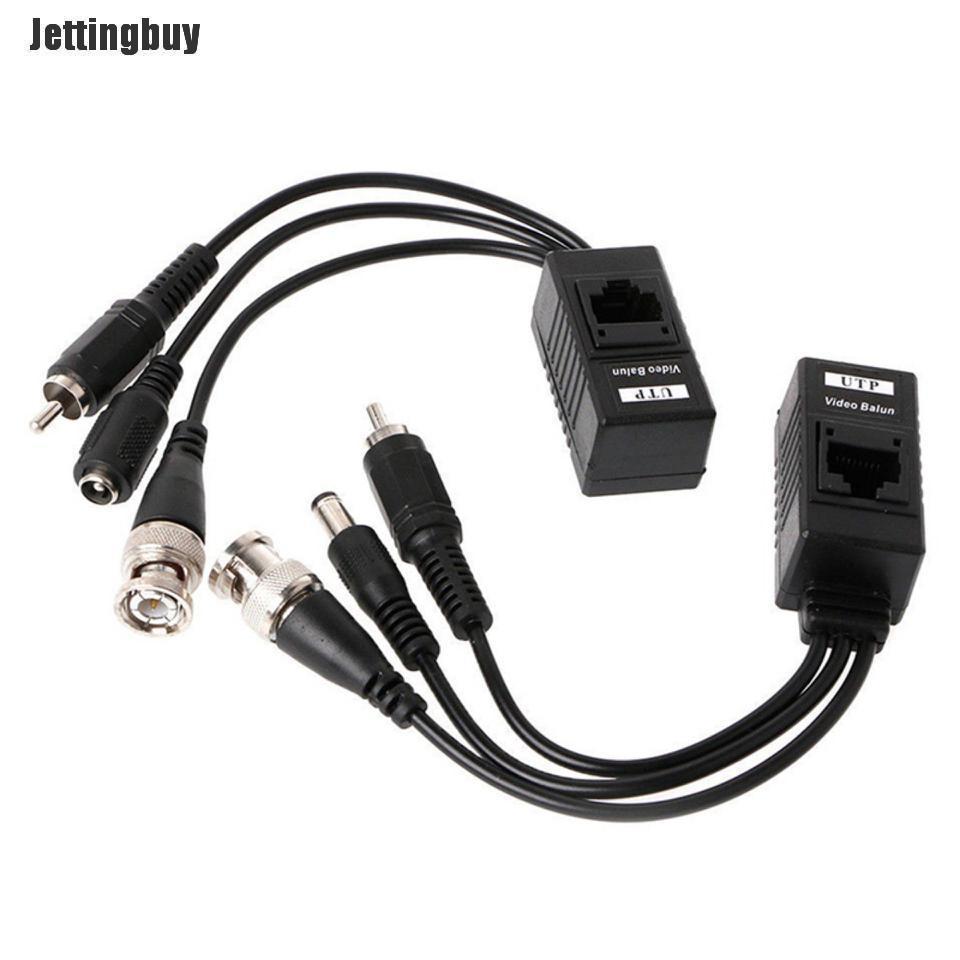 Jettingbuy 1 Pair Bnc To Rj45 Passive Video Power + Audio Balun Transceiver For Cctv Camera  Passive Power & Video Balun Beautiful Speace