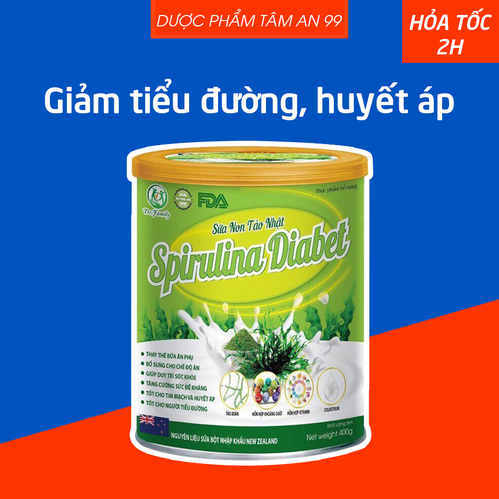 Sữa Non Tảo Nhật Spirulina Diabet giúp tăng cường sức khỏe, giảm tiểu đường