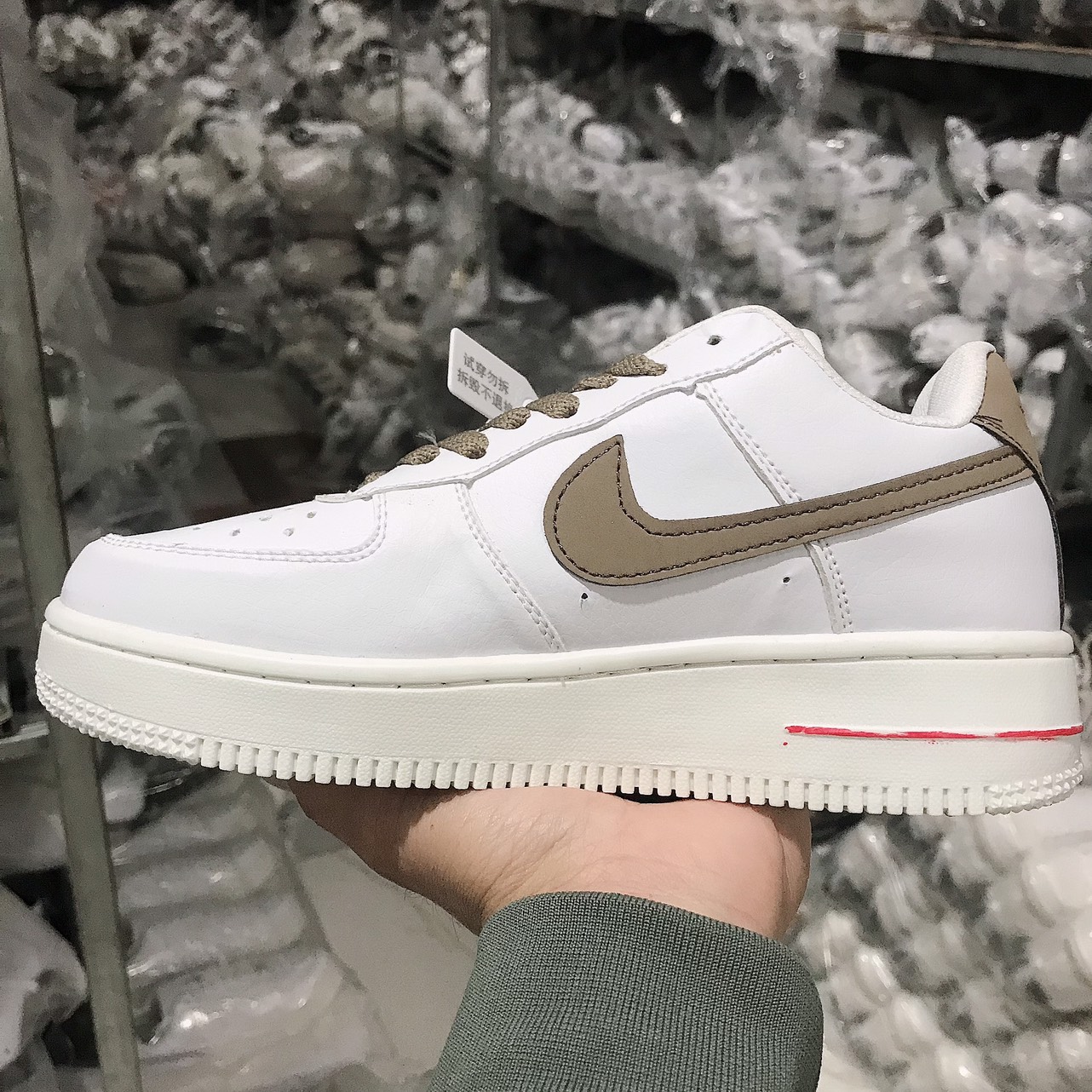 Giảm Giá Giày Air Force 1 Low Premium White Brown, Giày Af1 Trắng Viền Nâu  Nam Nữ Hàng Cao Cấp - Beecost