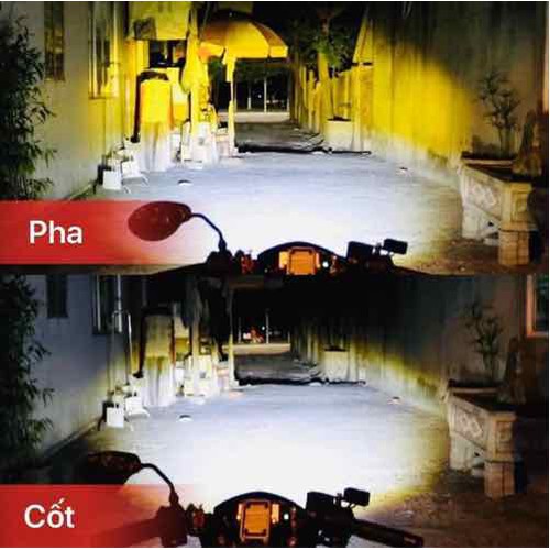 Đèn pha H4 siêu sáng - 2 chế độ sáng vàng và trắng
