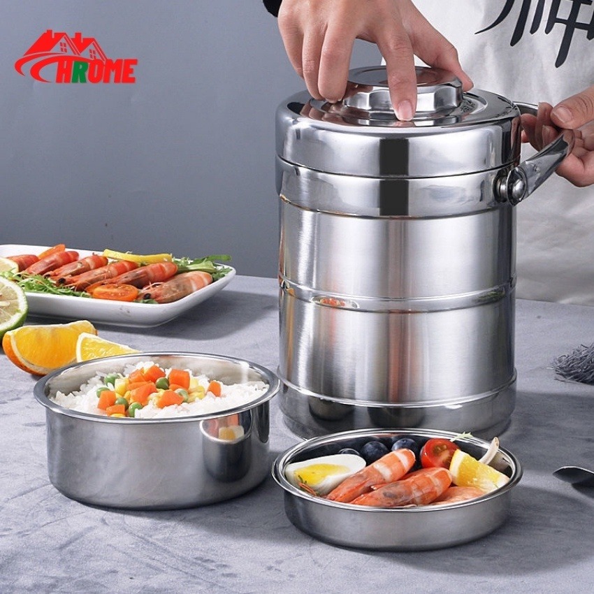Cặp lồng inox 3 tầng, cặp lồng giữ nhiệt cao cấp cách nhiệt, cà mên inox