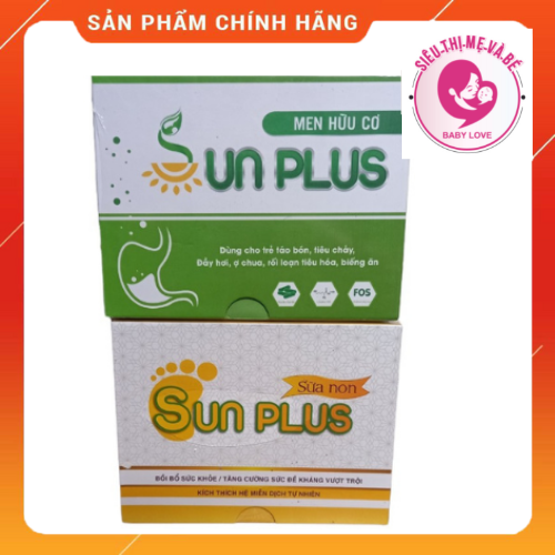 Combo Men hữu cơ Sunplus + Sữa Non Sunplus Dùng Cho Trẻ Biếng Ăn chậm hấp thu chậm tăng cân ngủ không sâu giấc