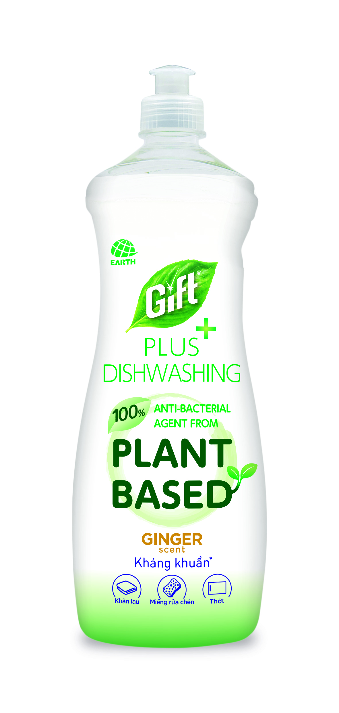 Nước rửa chén Gift Plus - kháng khuẩn hương Gừng