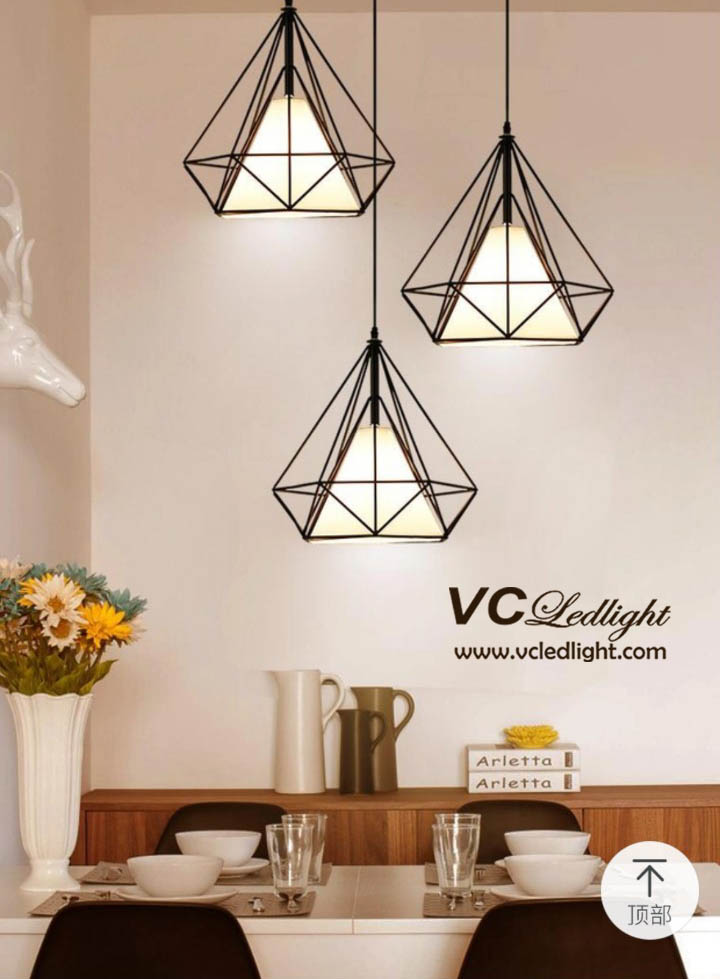 Bộ 3 đèn thả trần kim cương